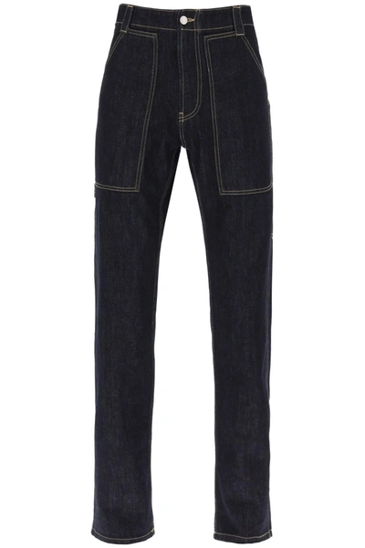 Alexander Mcqueen Loose Jeans With Straight Cut In Blue