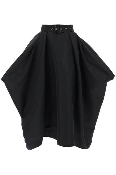 Alexander Mcqueen Peg-top Skirt In Polyfaille In Black