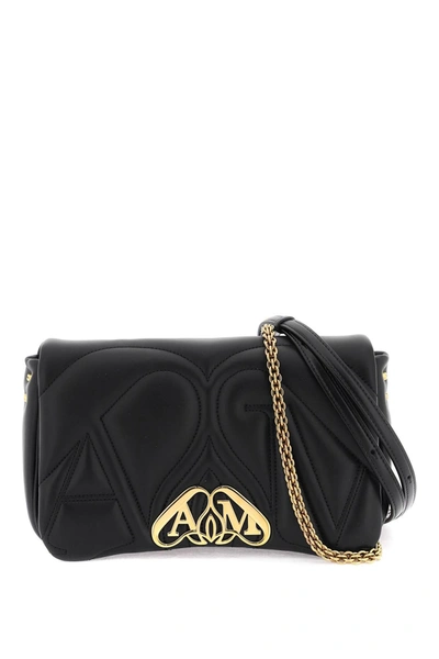 Alexander Mcqueen Medium Leather The Seal Shoulder Bag In Black