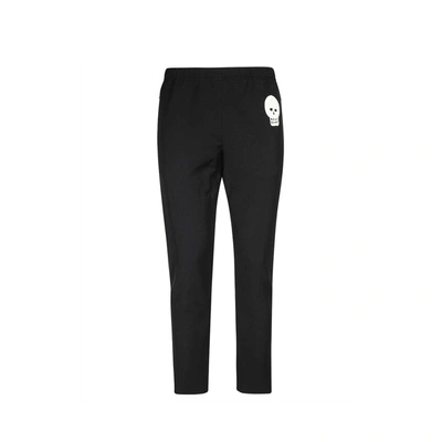 Alexander Mcqueen Skull-embroidered Zip-ankle Tack Pants In Black