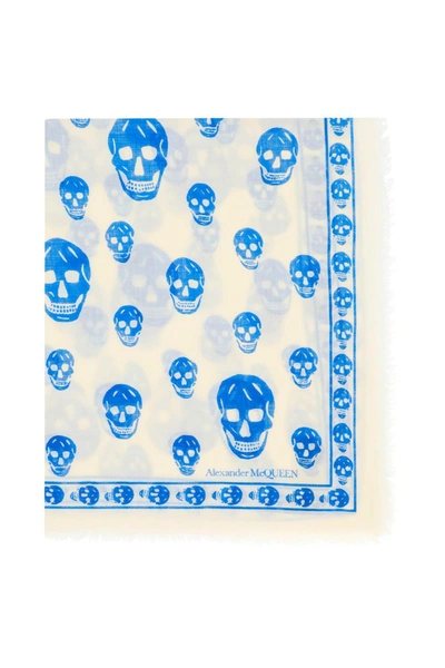 Alexander Mcqueen Skull Scarf In Light Wool In Multicolor