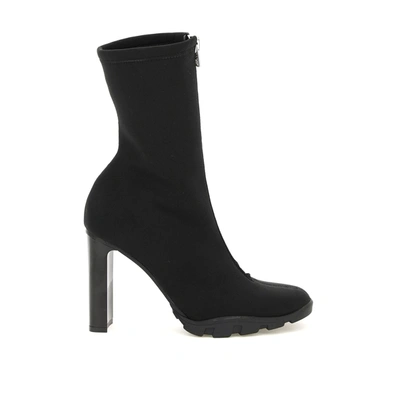 Alexander Mcqueen Woman Ankle Boots Black Size 10 Textile Fibers