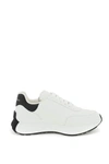Alexander Mcqueen Sprint Runner Embossed Two-tone Leather Exaggerated-sole Sneakers In White