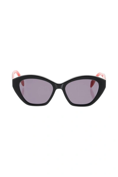 Alexander Mcqueen Two-tone Sunglasses In Black,red