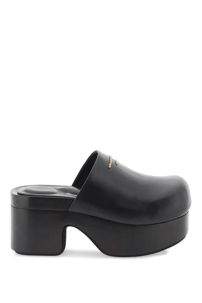 Alexander Wang Zoe 85mm Leather Mules In Black