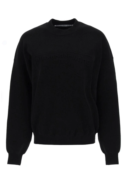 ALEXANDER WANG ALEXANDER WANG CREW NECK SWEATER WITH EMBOSSED LOGO