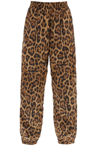 Alexander Wang Leopard Pants In Black Multi