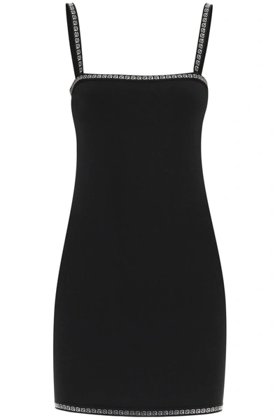 Alexander Wang Mini Dress With Crystal Trims In Black