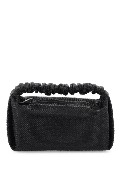 Alexander Wang Scrunchie Mini Satin Shoulder Bag In Black