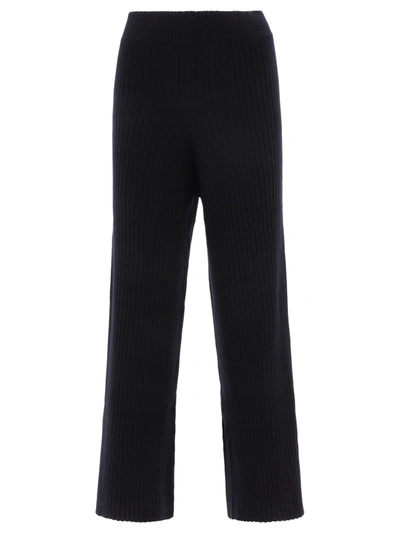 Allude Ribbed Trousers In Black