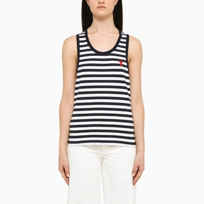 Ami Alexandre Mattiussi Ami Paris | Ami De Coeur Navy/white Top In Blue
