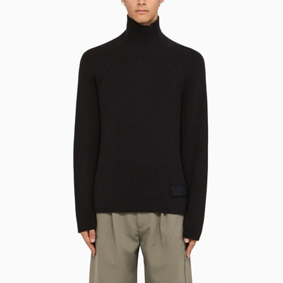 Ami Alexandre Mattiussi Midnight Blue Ribbed Turtleneck