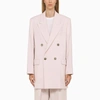 Ami Alexandre Mattiussi Ami Paris Powder Double-breasted Jacket Women In Pink