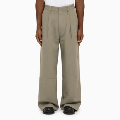 Ami Alexandre Mattiussi Taupe Wool Trousers In Beige