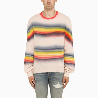 Amiri Multicoloured Striped Crew-neck Jumper In Multicolor