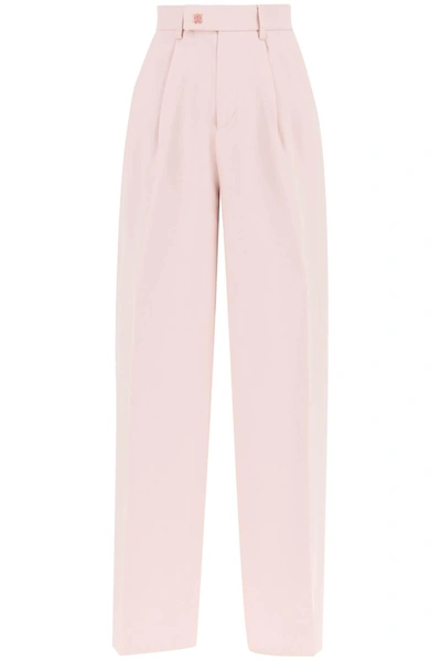 Amiri Trousers With Wide Leg And Pleats In Pink