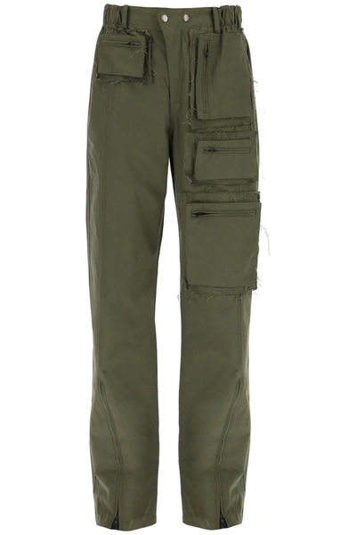 Andersson Bell Khaki Zip Pockets Cargo Pants In Green