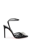 Aquazzura Crystal Margarita 110mm Leather Pumps In Black