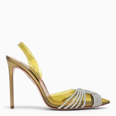 Aquazzura Gatsby 105mm Slingback Pumps In Green