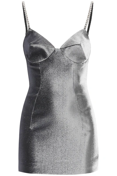 Area Laminated Mini Dress In Silver