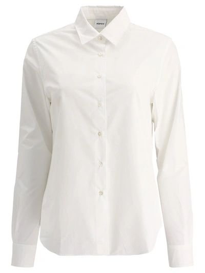 Aspesi Button-up Long-sleeved Shirt In White
