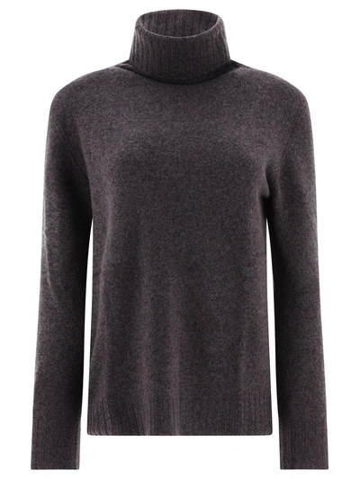 Aspesi Turtleneck With Ribbed Details In Grey