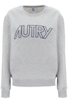 Autry Crew-neck Sweatshirt With Logo Embroidery In Grey