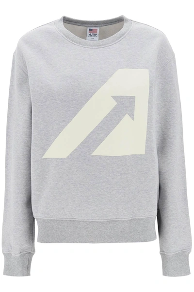 Autry Logo-print Cotton Sweatshirt In Grey