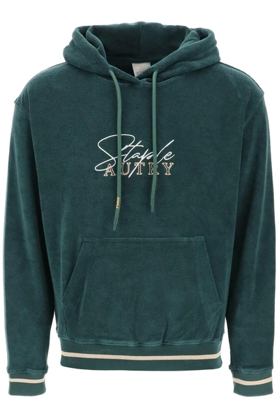 Autry X Jeff Staple Logo-embroidered Hoodie In Green
