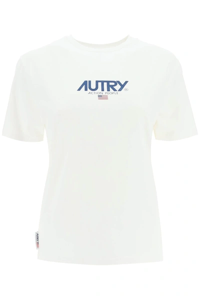 Autry Logo Printed Crewneck T In White