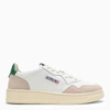 AUTRY AUTRY MEDALIST SNEAKERS IN WHITE/GREEN LEATHER AND SUEDE
