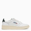 Autry Medalist White Leather Trainer In Green