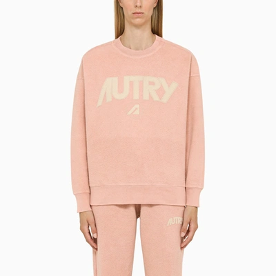 Autry Logo-print Crew-neck Sweatshirt In Pink & Purple