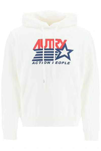 Autry Graphic Print Cotton Sweatshirt In White