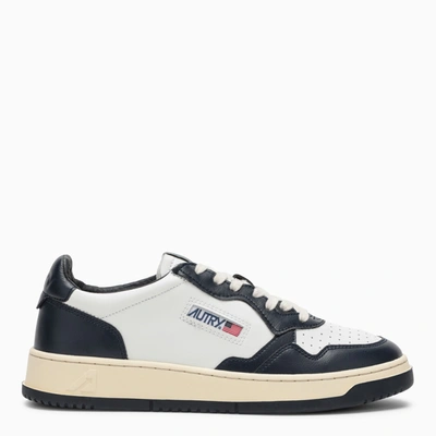 Autry Blue White Two-tone Leather Low Medalist Sneakers