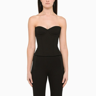 Balenciaga Strapless Corset Cropped Top In Black