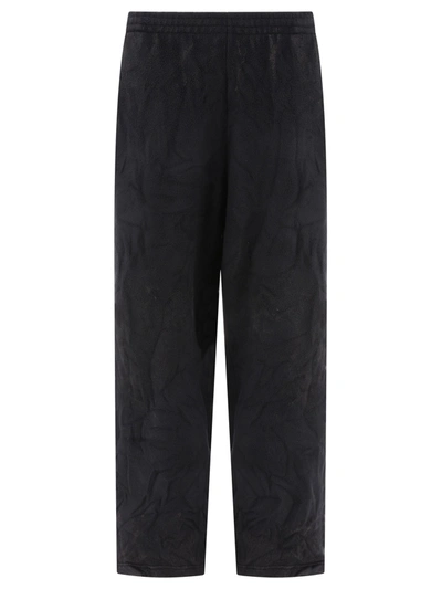 Balenciaga Creased Sport Trousers In Black