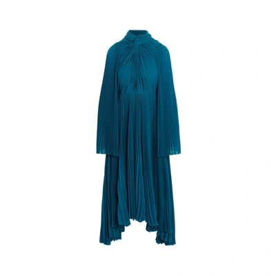 Balenciaga Draped Dress In Blue