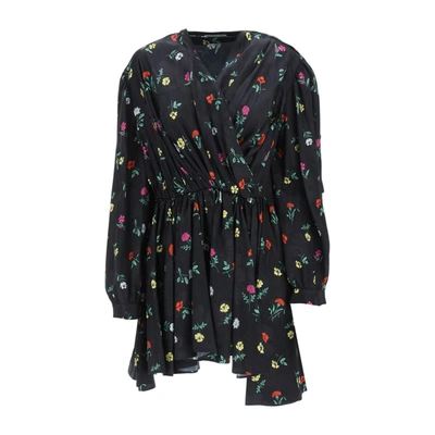 Balenciaga Floral Print Dress In Black