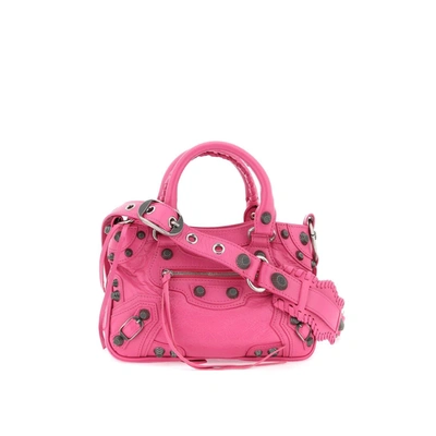 Balenciaga Xs Neo Cagole Leather Satchel In Pink
