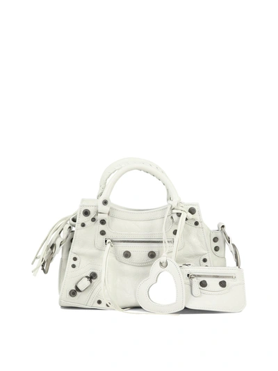 【関税&送料込】Balenciaga White Leather Small Le Cagole Sli Le Cagole Mini leather shoulder bag in white - Balenciaga