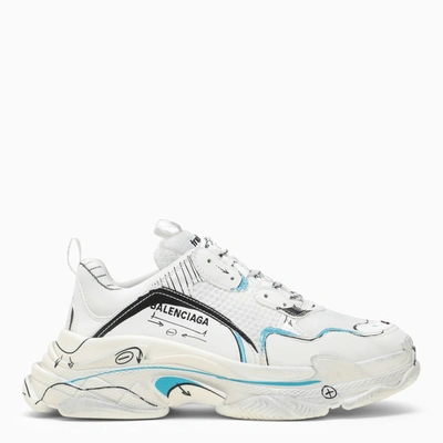 Balenciaga White Triple S Sneakers With Sketches Men