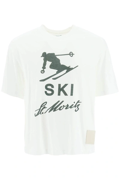 Bally 'ski St. Moritz' Print T Shirt In White