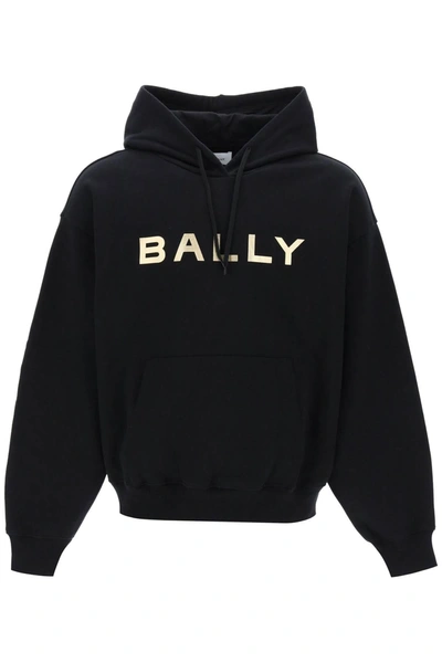 Bally Metallic Logo Hoodie In Black