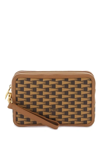 Bally Pennant Clutch In Desert Tpu In Brown