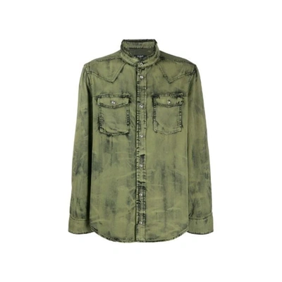 Balmain Cotton Denim Shirt In Neutrals