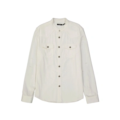 Balmain Cotton Denim Shirt In White