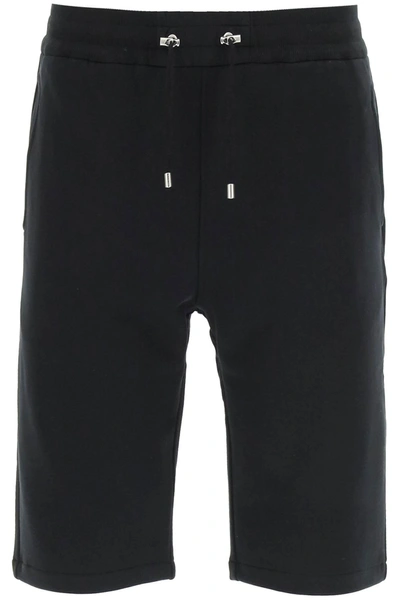 Balmain Black Flocked Shorts