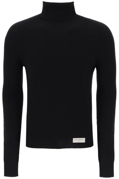 Balmain Turtleneck Sweater In Black