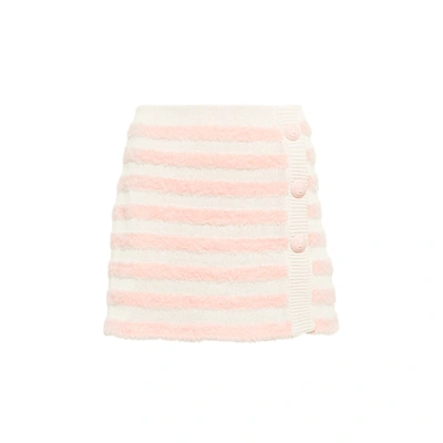 Balmain Wool Mini Skirt In Pink